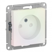 Розетка без заземления со шторками 16А SE AtlasDesign, жемчуг
