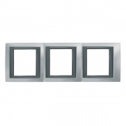 Рамка Unica Top 3 поста Хром матовый-Графит