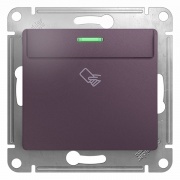 Карточный выключатель10A механизм SE Glossa, сиреневый туман