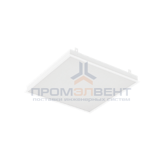 Светодиодный светильник "ВАРТОН" грильято подвесной 588*588*50мм 27 ВТ 4000К с планками для подвеса С РАМКОЙ с функцией аварийного освещения