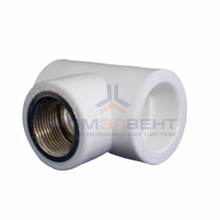 Тройник с переходом на внутреннюю резьбу KALDE - 20 x 3/4" (для полипропиленовых труб, белый)