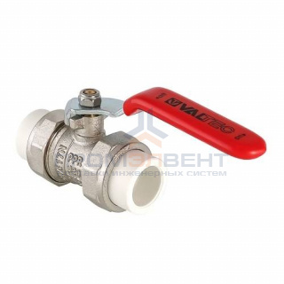 Кран шаровой разъемный VALTEC VTp.745 - 20 (Пайка/Пайка, для полипропиленовых труб, цвет белый)