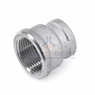 Муфта латунная резьбовая переходная STOUT - 1"1/2 x 1"1/4 (никелированная)