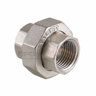 Муфта разъемная VALTEC VTr.340 - 1/2" (резьбовая, латунь никелированная)