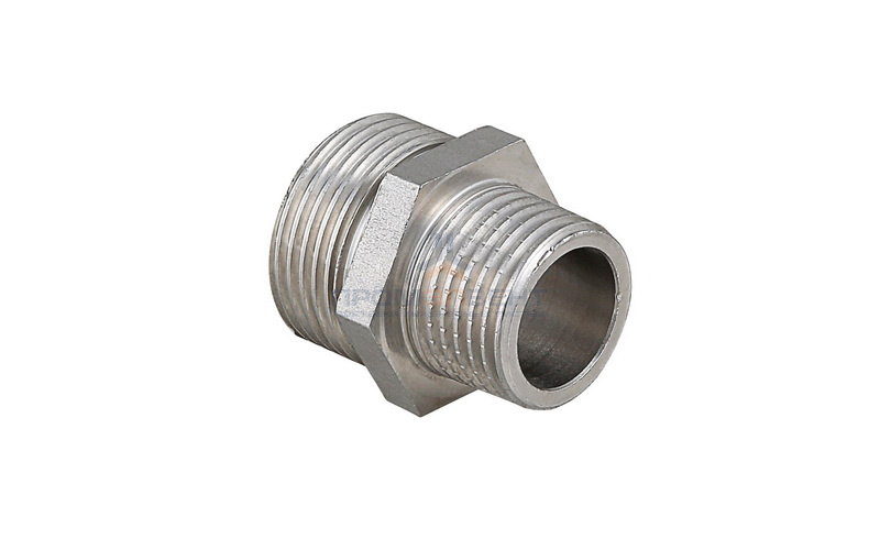 Ниппель латунный резьбовой переходной STOUT - 3/8