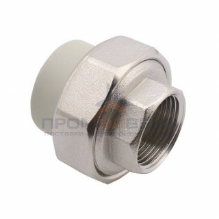 Переход на внутреннюю резьбу разъемный FV-Plast - 63 x 2" (для полипропиленовых труб, цвет серый)