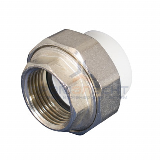 Переход на внутреннюю резьбу разъемный KALDE - 50 x 1"1/2 (для полипропиленовых труб, цвет белый)