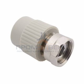 Переход на накидную гайку FV-Plast - 20 x 3/4" (усиленный, для полипропиленовых труб, цвет серый)