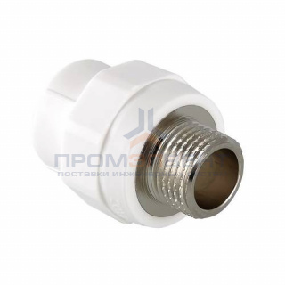 Переход на наружную резьбу VALTEC VTp.701 - 20 x 3/4" (для полипропиленовых труб, цвет белый)