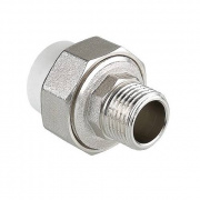 Переход на наружную резьбу разъемный VALTEC VTp.761 - 25 x 3/4" (для полипропиленовых труб, белый)