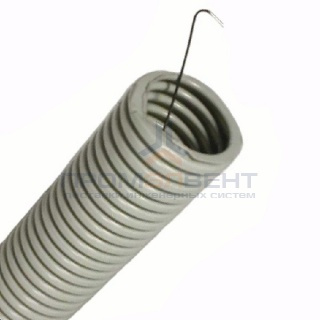 Труба ПВХ гофрированная DKC д.32мм, лёгкая с протяжкой, цвет серый [бухта 25м]