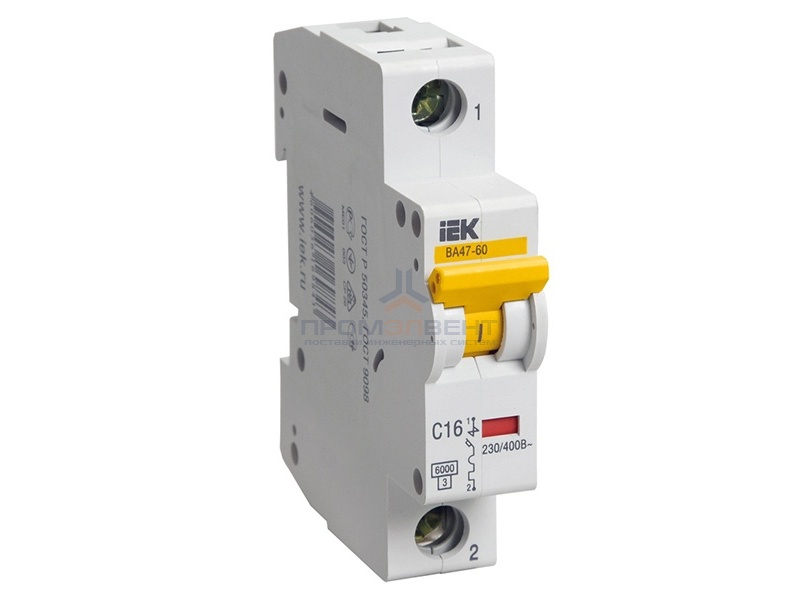 Автоматический выключатель ВА 47-60 1Р 32А 6 кА характеристика С ИЭК (автомат)