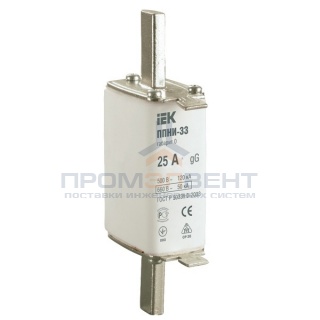 Плавкая вставка предохранителя ППНИ-33, габарит 0,  25А   ИЭК