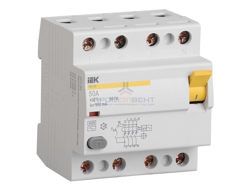 УЗО ВД1-63 4Р 50А 100мА ИЭК