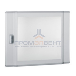 Дверь со стеклом выгнутая для шкафов Legrand XL3 160-400 высотой 450мм 2 рейки