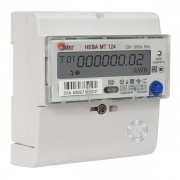 Счетчик однофазный многотарифный НЕВА МТ 124 AS OP 5(60)А 230В ЖКИ на DIN-рейку 5 модулей